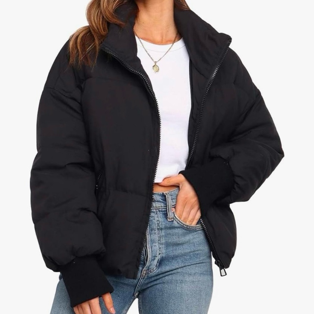 NEW WITH TAGS. Zip Puffer Jacket. Black. Size: extra small.